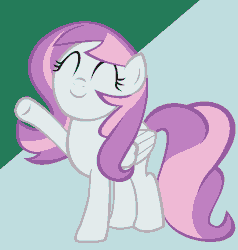 Size: 1000x1049 | Tagged: safe, oc, oc only, oc:amethyst lullaby, pegasus, pony, animated, female, gif, mare, noodle arms, solo, waving
