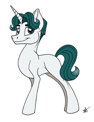 Size: 3528x4572 | Tagged: safe, artist:celestial-rainstorm, oc, oc only, oc:tourmaline quartz, pony, unicorn, looking at you, male, offspring, parent:oc:harpsichord, parent:rarity, parents:canon x oc, simple background, solo, stallion, story included, white background