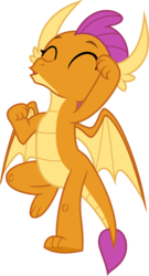Size: 2638x4900 | Tagged: safe, artist:tomfraggle, smolder, dragon, g4, school daze, cheering, cute, dragoness, eyes closed, female, simple background, smolderbetes, solo, transparent background, vector, woohoo