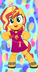 Size: 1100x2100 | Tagged: safe, artist:jhayarr23, artist:php185, edit, sunset shimmer, pony, unicorn, equestria girls, equestria girls series, g4, i'm on a yacht, spoiler:eqg series (season 2), clothes, equestria girls outfit, equestria girls ponified, ponified, sandals, vector