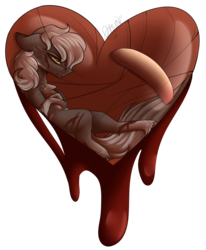 Size: 2667x3234 | Tagged: safe, artist:sweetmelon556, oc, oc only, oc:coffee bean, earth pony, pony, heart, high res, male, scar, solo, stallion