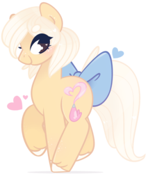 Size: 1089x1280 | Tagged: safe, artist:vivian reed, oc, oc only, oc:buttercreme, earth pony, pony, bow, solo