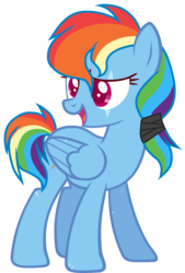 Size: 1144x1695 | Tagged: safe, artist:otakuchicky1, rainbow dash, pegasus, pony, g4, female, scar, simple background, solo, transparent background, vector