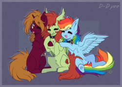 Size: 1500x1073 | Tagged: safe, artist:tay-niko-yanuciq, rainbow dash, oc, pony, g4, collar, commission