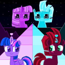 Size: 3933x3933 | Tagged: safe, artist:superhypersonic2000, tempest shadow, twilight sparkle, alicorn, pony, g4, female, high res, lesbian, ship:tempestlight, shipping, twilight sparkle (alicorn)