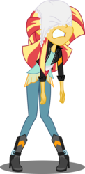 Size: 4382x8991 | Tagged: safe, artist:toonalexsora007, sunset shimmer, equestria girls, g4, absurd resolution, abuse, atomic wedgie, clothes, frilly underwear, humiliation, mugen, panties, ribbon, shimmerbuse, show accurate, simple background, solo, transparent background, underwear, vector, wedgie, white underwear
