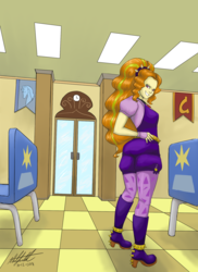 Size: 1400x1920 | Tagged: safe, artist:nlhetfield, adagio dazzle, equestria girls, g4, my little pony equestria girls: rainbow rocks, battle of the bands, female, grin, hand on hip, looking at you, smiling, solo