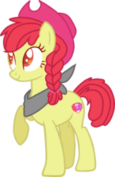 Size: 668x1024 | Tagged: safe, artist:cookie-bases, artist:otakuchicky1, apple bloom, earth pony, pony, g4, base used, braid, female, hat, older, simple background, solo, transparent background