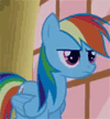 Size: 100x108 | Tagged: safe, screencap, rainbow dash, pony, bridle gossip, g4, animated, cropped, female, gif, gif for breezies, picture for breezies, solo