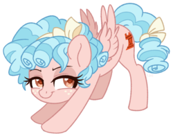 Size: 1807x1415 | Tagged: safe, artist:hawthornss, cozy glow, pegasus, pony, g4, bedroom eyes, cozybetes, cute, cutie mark, drawthread, female, filly, freckles, iwtcird, looking at you, meme, simple background, smiling, solo, stretching, white background
