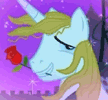 Size: 108x100 | Tagged: safe, screencap, prince blueblood, pony, g4, the best night ever, animated, cropped, flower, gif, gif for breezies, male, mouth hold, picture for breezies, rose, solo, stallion
