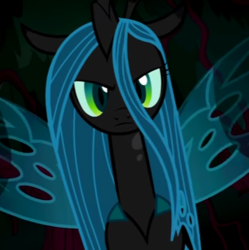 Size: 354x356 | Tagged: source needed, safe, queen chrysalis, changeling, changeling queen, g4, female, solo, tree