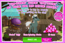 Size: 1034x686 | Tagged: safe, gameloft, idw, hearty kelp, earth pony, pony, g4, my little pony: magic princess, advertisement, costs real money, gem, idw showified, introduction card, male, pirate, sale, stallion
