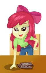 Size: 1156x1827 | Tagged: safe, artist:sumin6301, apple bloom, equestria girls, g4, chocolate, food, simple background, transparent background