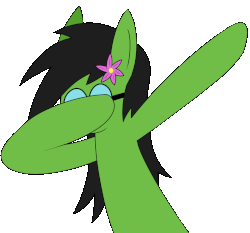 Size: 1200x1120 | Tagged: safe, artist:b-cacto, oc, oc only, oc:prickly pears, pony, animated, dab, flower, flower in hair, gif, meme
