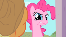 Size: 1280x720 | Tagged: safe, screencap, applejack, pinkie pie, pony, g4, party of one, applejack's hat, cowboy hat, hat