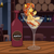 Size: 2200x2200 | Tagged: safe, artist:shore2020, oc, oc only, oc:cinderheart, pony, unicorn, alcohol, bar, chair, commission, cup, cup of pony, drink, female, food, golden eyes, high res, licking, licking lips, mare, martini, martini glass, micro, olive, solo, stool, table, tongue out, ych result