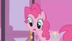 Size: 1280x720 | Tagged: safe, screencap, pinkie pie, earth pony, pony, g4, suited for success, female, mare, pink, solo, squishy cheeks