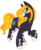 Size: 1752x2133 | Tagged: safe, artist:trexqueen, oc, oc only, oc:sweet dinero, pony, blue eyes, bone, solo, yellow hair, yellow mane