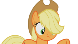 Size: 1900x1090 | Tagged: safe, edit, edited screencap, screencap, applejack, earth pony, pony, g4, sounds of silence, background removed, female, hair over one eye, mare, simple background, solo, transparent background