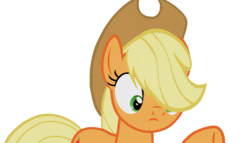 Size: 1900x1090 | Tagged: safe, edit, edited screencap, screencap, applejack, earth pony, pony, g4, my little pony: friendship is magic, sounds of silence, background removed, female, hair over one eye, mare, simple background, solo, transparent background