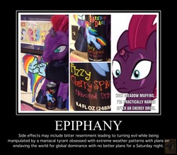 Size: 2971x2599 | Tagged: safe, fizzlepop berrytwist, fluttershy, pinkie pie, rainbow dash, rarity, tempest shadow, pony, g4, high res, light switch, meme, motivational poster, soda can, wide eyes