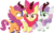 Size: 1925x1200 | Tagged: safe, artist:cloudy glow, apple bloom, scootaloo, sweetie belle, kirin, g4, sounds of silence, adorabloom, bow, cloven hooves, colored hooves, curved horn, cute, cutealoo, cutie mark crusaders, cutie mark cuties, diasweetes, eye contact, female, filly, grin, hair bow, horn, kirin apple bloom, kirin scootaloo, kirin sweetie belle, kirin-ified, kirinbetes, leg fluff, leonine tail, looking at each other, looking back, raised hoof, scales, show accurate, simple background, smiling, species swap, squee, transparent background, trio, vector