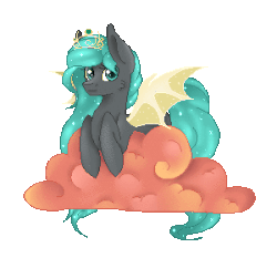 Size: 300x280 | Tagged: safe, artist:blocksy-art, oc, oc only, oc:clarity, bat pony, pony, animated, cloud, female, gif, mare, pixel art, simple background, solo, transparent background