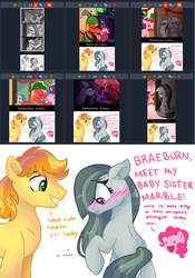 Size: 824x1174 | Tagged: safe, artist:dreamscapevalley edits, edit, big macintosh, braeburn, marble pie, pinkie pie, sugar belle, earth pony, pony, derpibooru, best gift ever, g4, blushing, braeble, female, heartbroken marble, male, meme, meta, shipper on deck, shipping, side chick, sometime later..., straight, text