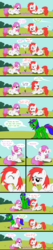 Size: 1681x8000 | Tagged: safe, artist:shelikof launch, derpibooru exclusive, oc, oc only, oc:christian clefnote, oc:mystery hyperpurple, oc:seraphine night, oc:tero, alicorn, earth pony, pony, checkerboard, comic, dialogue, female, fetish, male, mare, micro, oral vore, show accurate, soft vore, stallion, swallowing, text, tongue out, vore