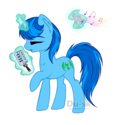 Size: 833x895 | Tagged: safe, artist:du-sk, oc, oc only, oc:spirit song, pony, unicorn, female, magic, mare, microphone, simple background, solo, transparent background