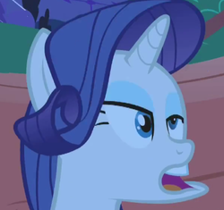 Size: 398x374 | Tagged: safe, screencap, rarity, pony, g4, look before you sleep, cropped, faic, female, golden oaks library, mare, solo