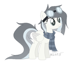 Size: 484x430 | Tagged: safe, artist:mintoria, oc, oc only, pegasus, pony, clothes, female, goggles, mare, scarf, simple background, solo, transparent background