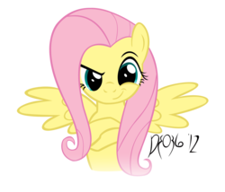 Size: 3310x2828 | Tagged: safe, artist:darkfire036, fluttershy, pegasus, pony, g4, badass, crossed arms, dreamworks face, female, forelegs crossed, high res, looking at you, simple background, solo, transparent background, vector