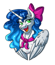 Size: 2700x3200 | Tagged: safe, artist:jack-pie, oc, oc only, alicorn, pony, alicorn oc, commission, female, high res, mare, open mouth, simple background, smiling, solo, transparent background