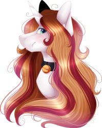 Size: 2184x2743 | Tagged: safe, artist:mauuwde, oc, oc only, oc:vanilla reddagger, pony, unicorn, bust, female, high res, mare, portrait, simple background, solo, transparent background