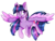 Size: 1836x1387 | Tagged: safe, artist:lazycloud, twilight sparkle, alicorn, pony, g4, eye clipping through hair, female, mare, simple background, solo, transparent background, twilight sparkle (alicorn), two toned wings