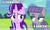 Size: 960x582 | Tagged: safe, edit, edited screencap, screencap, maud pie, starlight glimmer, earth pony, pony, g4, my little pony: friendship is magic, rock solid friendship, caption, clothes, communism, cyrillic, dreamworks face, duo, joke, meme, pun, russian, stalin glimmer, translated in the comments