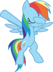Size: 823x1120 | Tagged: safe, artist:uigsyvigvusy, artist:wissle, rainbow dash, pegasus, pony, g4, bipedal, covering eyes, cute, dab, eyes closed, facehoof, female, mare, rainbow dab, simple background, smiling, solo, trace, transparent background, vector