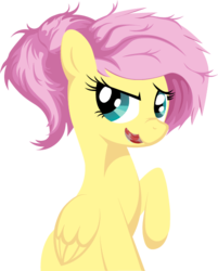 Size: 454x566 | Tagged: safe, artist:pixhunter, fluttershy, pegasus, pony, g4, dishevelled, female, looking at you, mare, simple background, sitting, solo, transparent background, vector