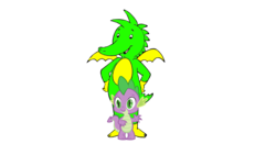 Size: 1365x768 | Tagged: safe, artist:balabinobim, spike, dragon, g4, crossover, reference, reference cartoon, simple background, tabaluga, transparent background