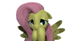 Size: 1920x1080 | Tagged: safe, artist:nebulafactory, fluttershy, pony, g4, 3d, blender, female, fluffy, looking at you, shy, simple background, solo