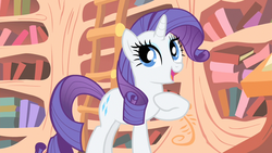 Size: 1280x720 | Tagged: safe, screencap, rarity, pony, g4, look before you sleep, female, golden oaks library, mare, solo