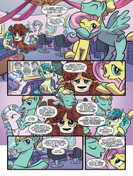 Size: 768x1024 | Tagged: safe, artist:kate sherron, idw, fluttershy, sandbar, silverstream, yona, zephyr breeze, classical hippogriff, hippogriff, g4, spoiler:comic, spoiler:comic74, preview