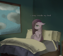 Size: 765x680 | Tagged: safe, artist:potheadsam, edit, pinkie pie, earth pony, pony, g4, bed, crying, dark, female, pinkamena diane pie, preggy pie, pregnant, room, sad, solo, text, text edit