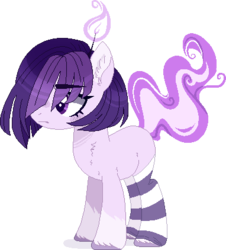 Size: 382x422 | Tagged: safe, artist:pandemiamichi, earth pony, pony, augmented tail, blackberry cookie, clothes, cookie run, female, mare, ponified, simple background, socks, solo, striped socks, transparent background