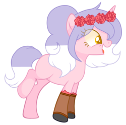 Size: 2839x2815 | Tagged: safe, artist:poppyglowest, oc, oc only, pony, unicorn, female, floral head wreath, flower, high res, mare, simple background, solo, transparent background