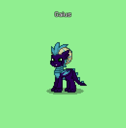 Size: 392x397 | Tagged: safe, gaius, dragon, pony, pony town, g4, fangs, text