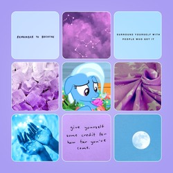 Size: 1280x1280 | Tagged: safe, artist:softyshy, trixie, pony, g4, collage, female, moodboard, solo, text