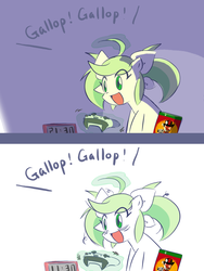Size: 750x1000 | Tagged: safe, artist:rvceric, oc, oc:emerald green, pony, 2 panel comic, bags under eyes, clock, comic, cute, gaming, red dead redemption 2, tired, xbox one